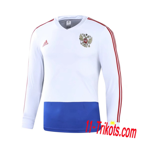 Neuestes Fussball Russland Training Sweatshirt Weiß 2018/2019 | 11-trikots