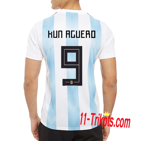 Neues Argentinien Heimtrikot 2018/2019 KUN AGUERO 9 Kurzarm Herren Erstellen