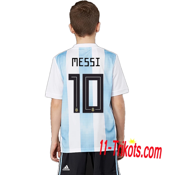 Beflockung Argentinien Messi 10 Kurzarm Trikotsatz 2018/2019 Kinder Heimtrikot Neuer