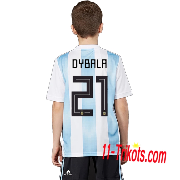 Beflockung Argentinien DYBALA 21 Kurzarm Trikotsatz 2018/2019 Kinder Heimtrikot Neuer