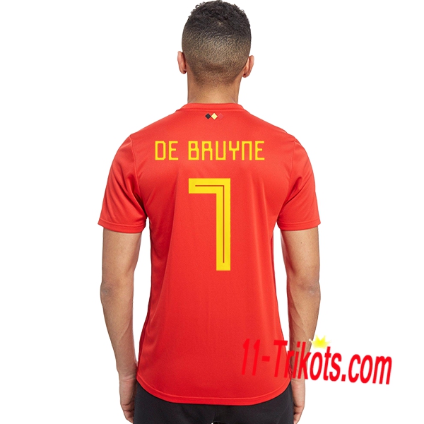 Neues Belgien Heimtrikot 2018/2019 DE BRUYNE 7 Kurzarm Herren Erstellen