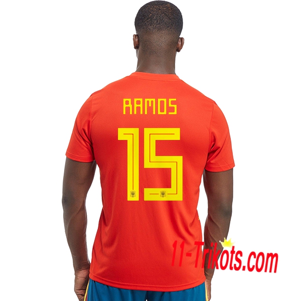 Neues Spanien Heimtrikot 2018/2019 Ramos 15 Kurzarm Herren Erstellen