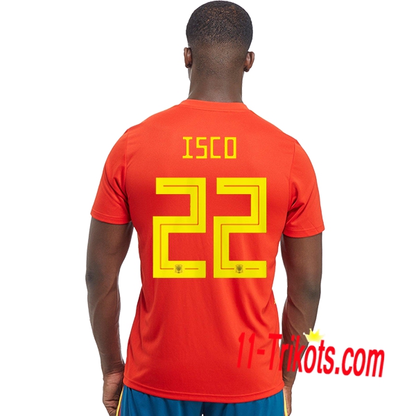 Neues Spanien Heimtrikot 2018/2019 Isco 22 Kurzarm Herren Erstellen