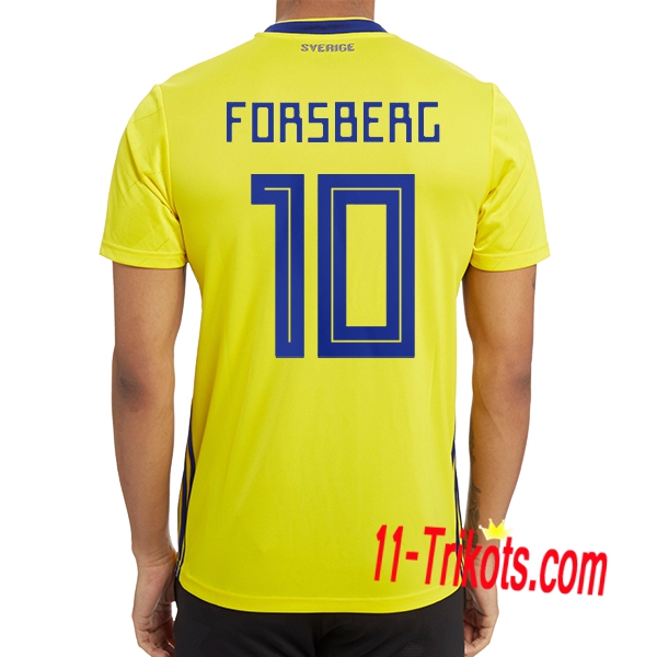 Neues Schweden Heimtrikot 2018/2019 FORSBERG 10 Kurzarm Herren Erstellen