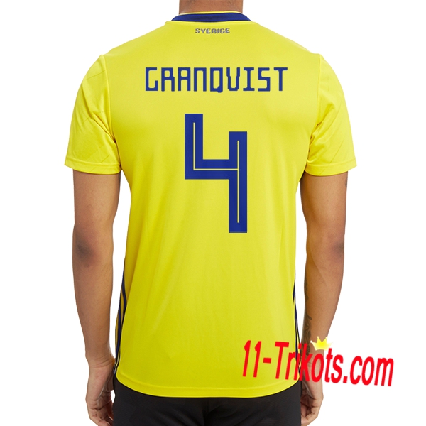 Neues Schweden Heimtrikot 2018/2019 GRANQVIST 4 Kurzarm Herren Erstellen