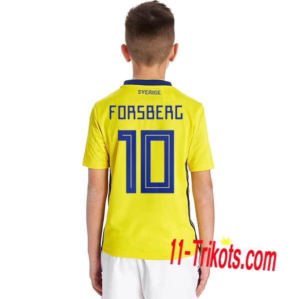 Beflockung Schweden FORSBERG 10 Kurzarm Trikotsatz 2018/2019 Kinder Heimtrikot Neuer