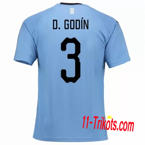 Neues Uruguay Heimtrikot 2018/2019 D.Godin 3 Kurzarm Herren Erstellen