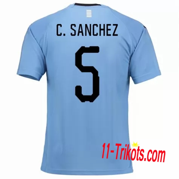 Neues Uruguay Heimtrikot 2018/2019 C.Sánchez 5 Kurzarm Herren Erstellen