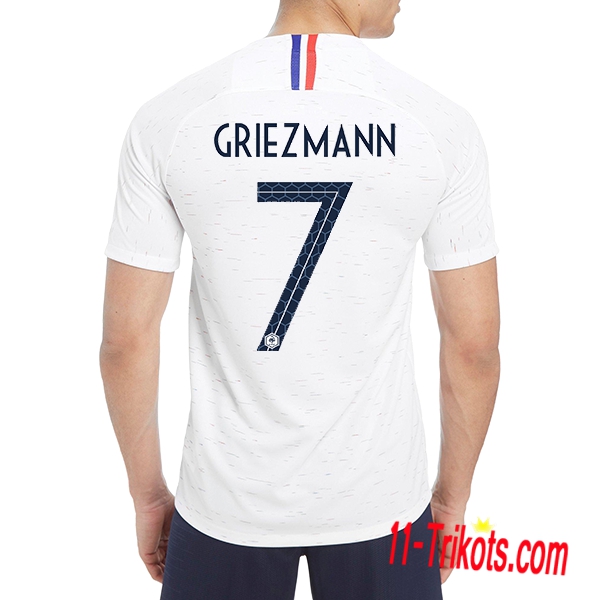 Neues Frankreich Auswärtstrikot Weiss 2018/2019 Griezmann 7 Kurzarm Herren Erstellen