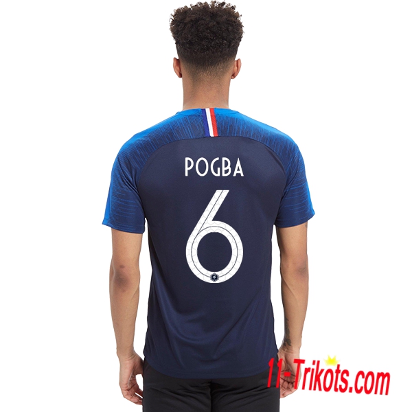 Neues Frankreich Heimtrikot Blau 2018/2019 Pogba 6 Kurzarm Herren Erstellen