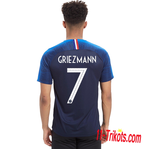 Neues Frankreich Heimtrikot Blau 2018/2019 Griezmann 7 Kurzarm Herren Erstellen