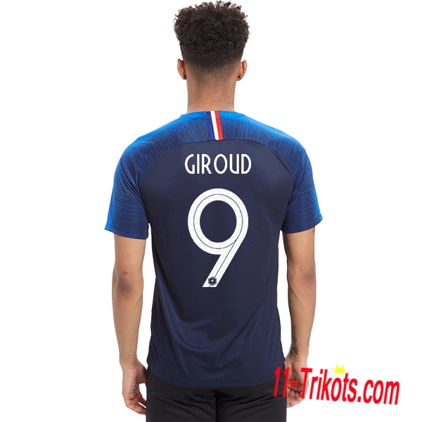 Neues Frankreich Heimtrikot Blau 2018/2019 Giroud 9 Kurzarm Herren Erstellen