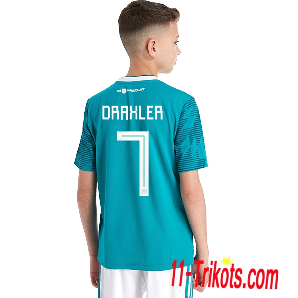 Beflockung Deutschland DRAXLER 7 Kurzarm Trikotsatz 2018/2019 Kinder Auswärtstrikot Grün Neuer