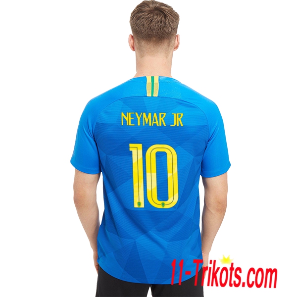 Neues Brasilien Auswärtstrikot Blau 2018/2019 Neymar Jr 10 Kurzarm Herren Erstellen