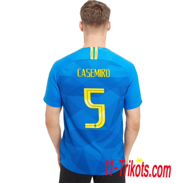 Neues Brasilien Auswärtstrikot Blau 2018/2019 Casemiro 5 Kurzarm Herren Erstellen