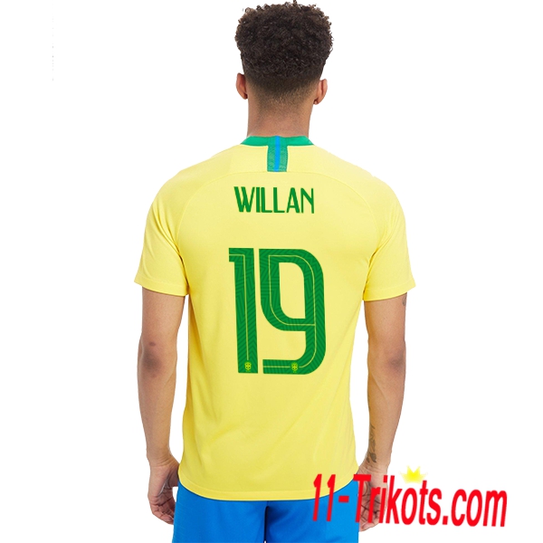 Neues Brasilien Heimtrikot Gelb 2018/2019 WILLAN 19 Kurzarm Herren Erstellen