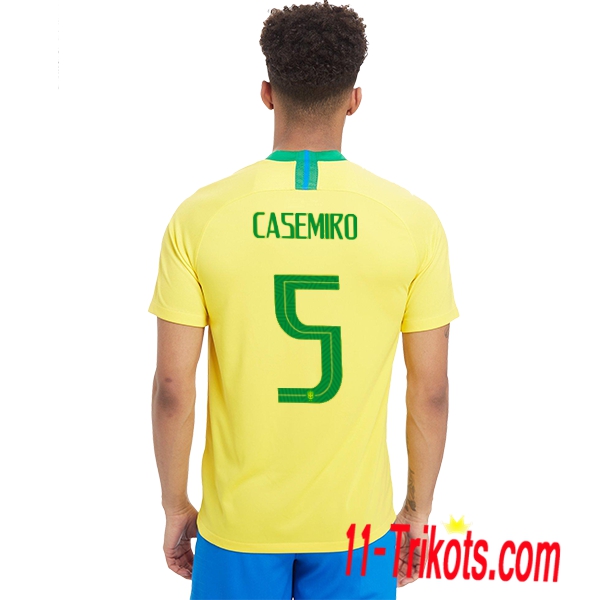 Neues Brasilien Heimtrikot Gelb 2018/2019 Casemiro 5 Kurzarm Herren Erstellen