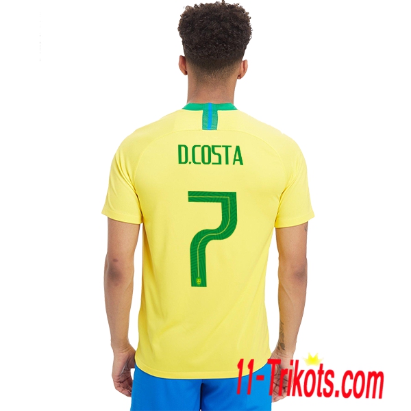 Neues Brasilien Heimtrikot Gelb 2018/2019 D.COSTA 7 Kurzarm Herren Erstellen