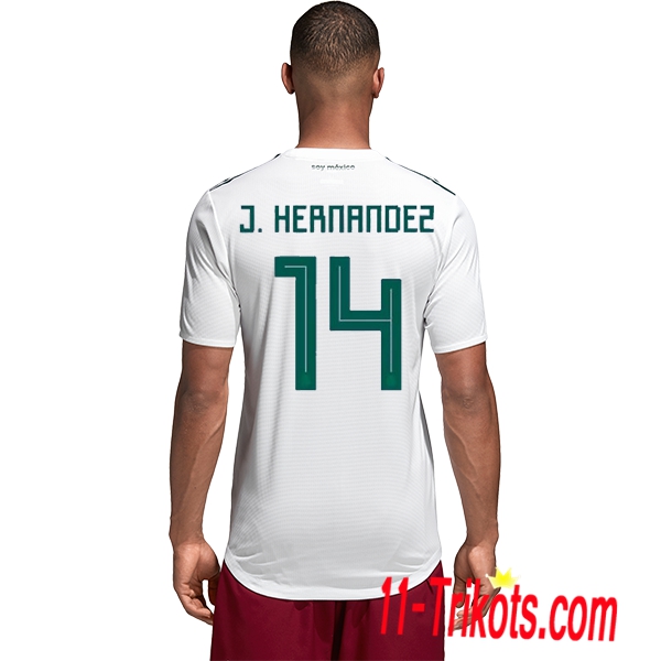 Neues Mexiko Auswärtstrikot Weiss 2018/2019 Javier Hernández 14 Kurzarm Herren Erstellen