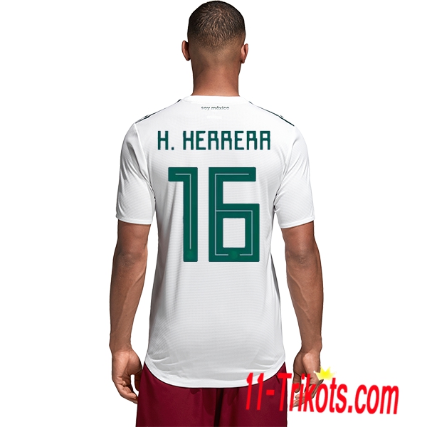 Neues Mexiko Auswärtstrikot Weiss 2018/2019 Héctor Herrera 16 Kurzarm Herren Erstellen