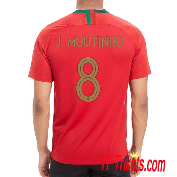 Neues Portugal Heimtrikot Rot 2018/2019 J.Moutinho 8 Kurzarm Herren Erstellen