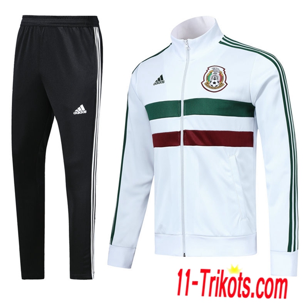Neuestes Fussball Mexiko Trainingsanzug (Jacken) Weiß 2018/2019 | 11-trikots
