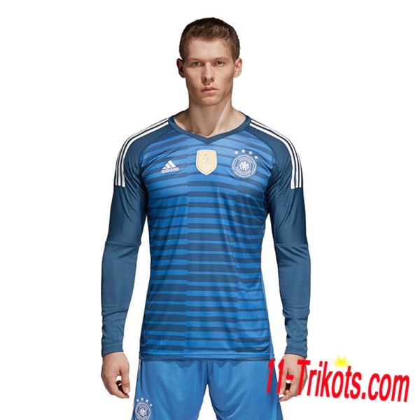 Neues Deutschland Torwart Trikot Blau 2018/2019 Langarm Herren Erstellen