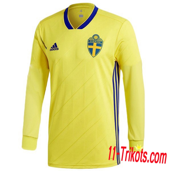 Neues Schweden Heimtrikot Gelb 2018/2019 Langarm Herren Erstellen