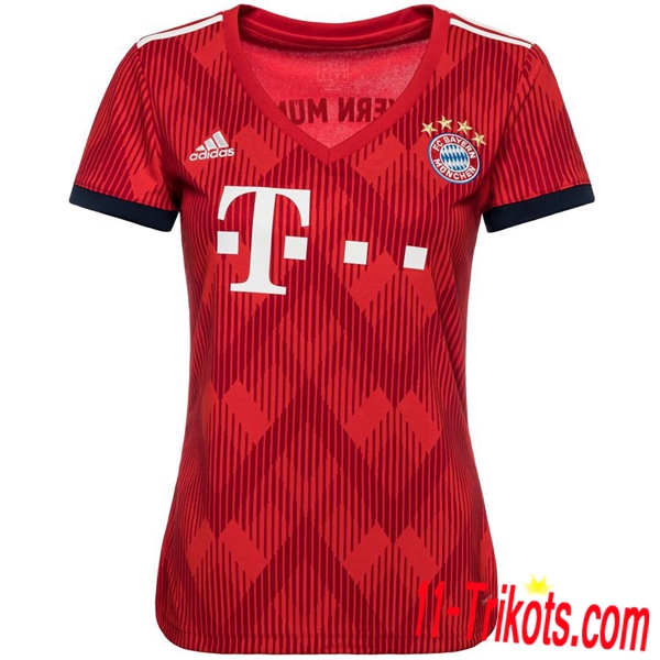 Neues Bayern München Damen Heimtrikot Rot 2018/2019 Kurzarm Erstellen