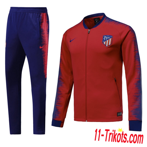 Neuestes Fussball Atletico Madrid Trainingsanzug (Jacken) Rot/Blau 2018 2019 | 11-trikots