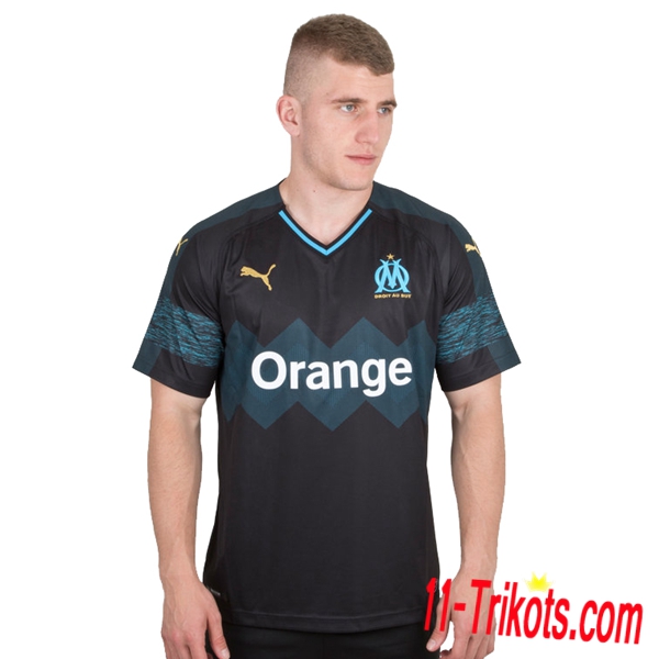 Neues Marseille OM Herren Auswärtstrikot Blau 2018/2019 Kurzarm Erstellen