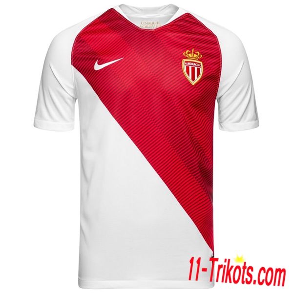 Neues AS Monaco Herren Heimtrikot Rot Weiß 2018/2019 Kurzarm Erstellen