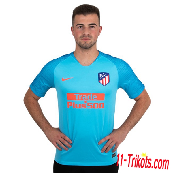 Neues Atletico Madrid Herren Auswärtstrikot Blau 2018/2019 Kurzarm Erstellen