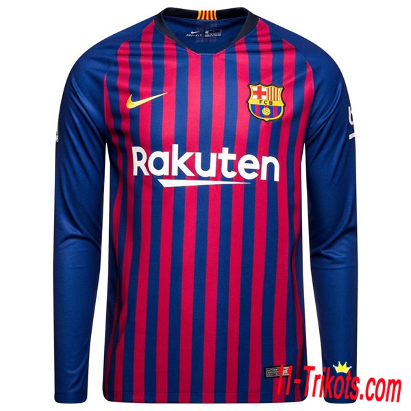 Neues FC Barcelona Herren Heimtrikot Rot Blau 2018/2019 Langarm Erstellen