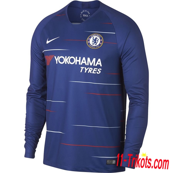 Neues FC Chelsea Herren Heimtrikot Blau 2018/2019 Langarm Erstellen