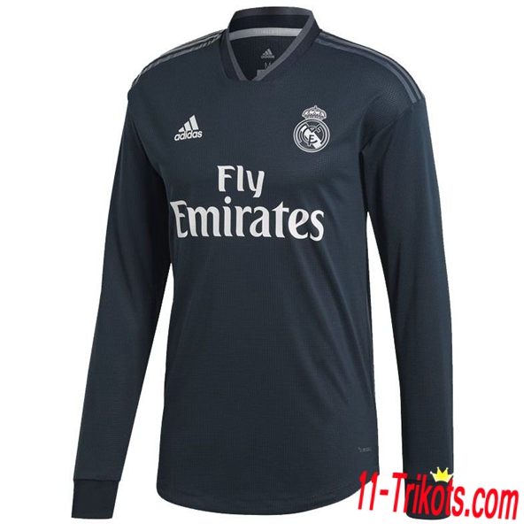 Neues Real Madrid Herren Auswärtstrikot Marineblau 2018/2019 Langarm Erstellen