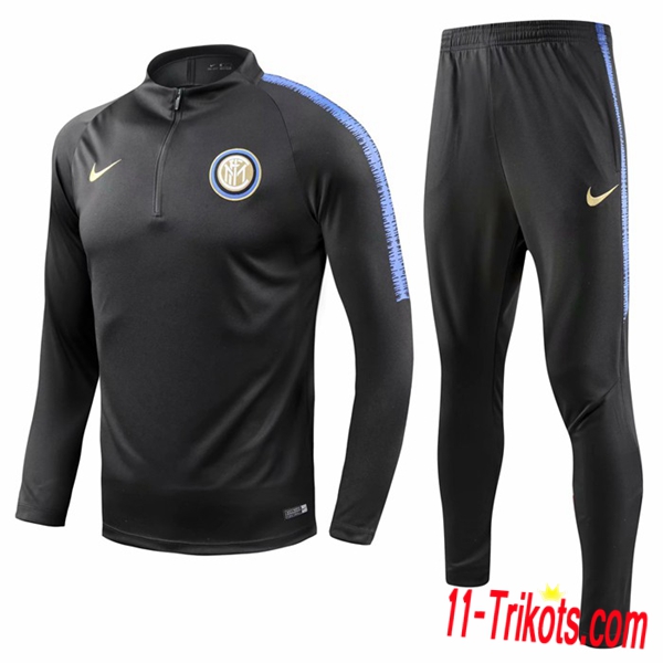 Neuestes Fussball Inter Milan Trainingsanzug Schwarz/Blau 2018 2019 | 11-trikots