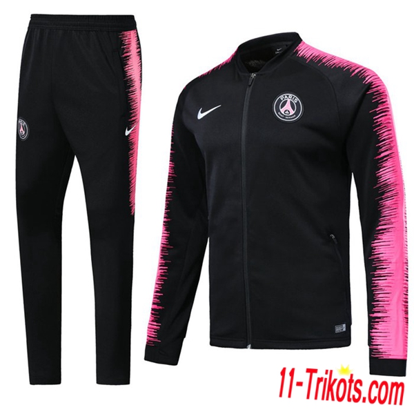 Neuestes Fussball PSG Trainingsanzug (Jacken) Schwarz/Rose 2018 2019 | 11-trikots