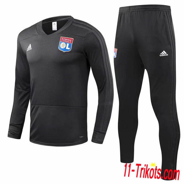 Neuestes Fussball Lyon OL Trainingsanzug Schwarz 2018 2019 | 11-trikots