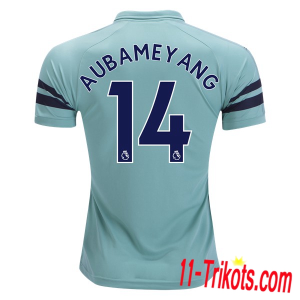 Spielername | Neues FC Arsenal Third Trikot AUBAMEYANG 14 Blau 2018-19 Kurzarm Herren