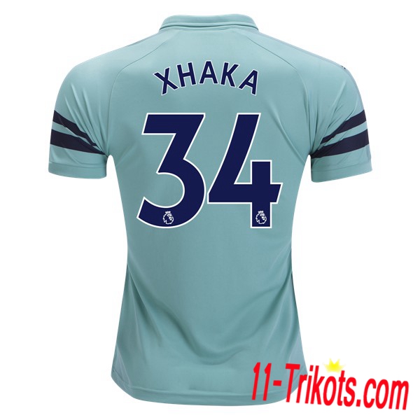 Spielername | Neues FC Arsenal Third Trikot XHAKA 34 Blau 2018-19 Kurzarm Herren