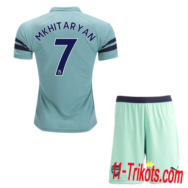 Beflockung Arsenal MKHITARYAN 7 Kurzarm Trikotsatz Kinder Third Blau 2018 2019 Neuer