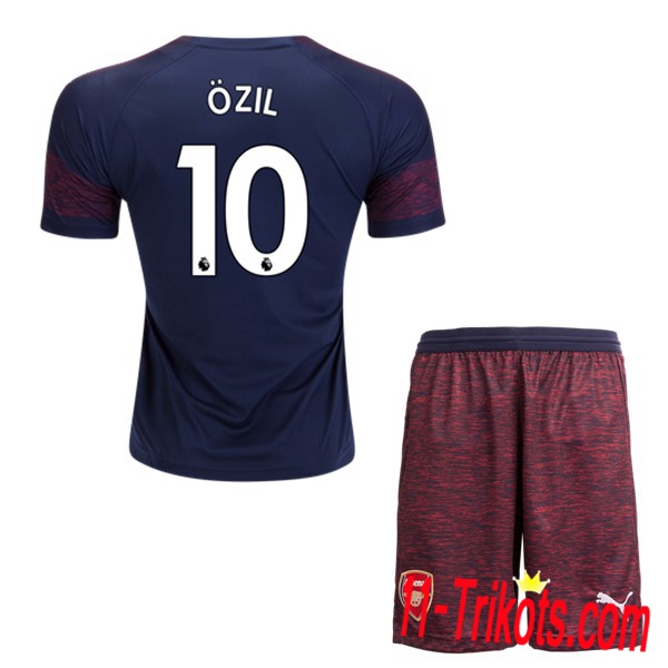 Beflockung Arsenal ÖZIL 10 Kurzarm Trikotsatz Kinder Auswärts Marineblau 2018 2019 Neuer