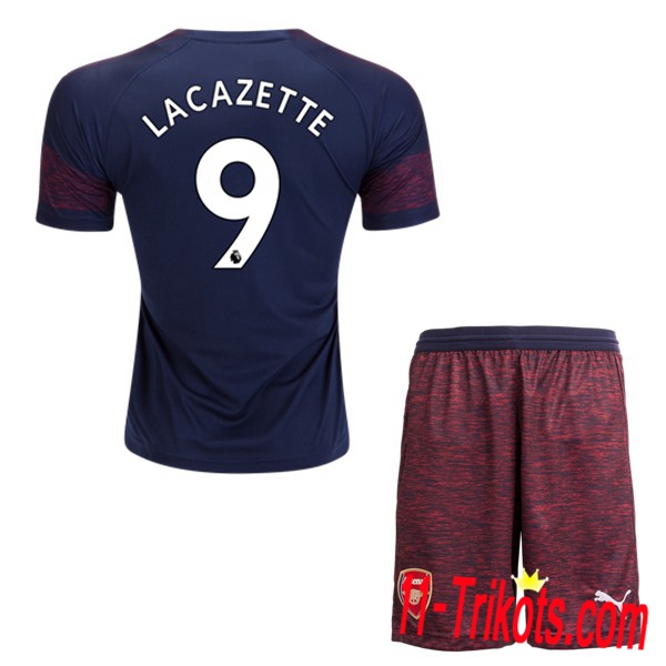 Beflockung Arsenal LACAZETTE 9 Kurzarm Trikotsatz Kinder Auswärts Marineblau 2018 2019 Neuer