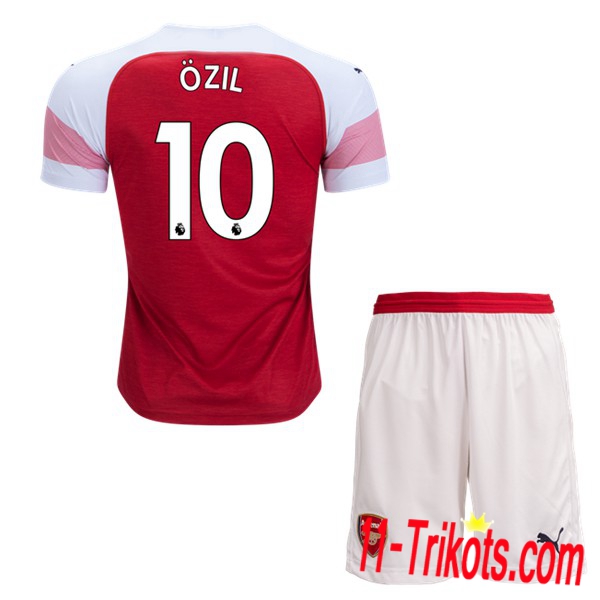 Beflockung Arsenal ÖZIL 10 Kurzarm Trikotsatz Kinder Heim Rot-Weiss 2018 2019 Neuer