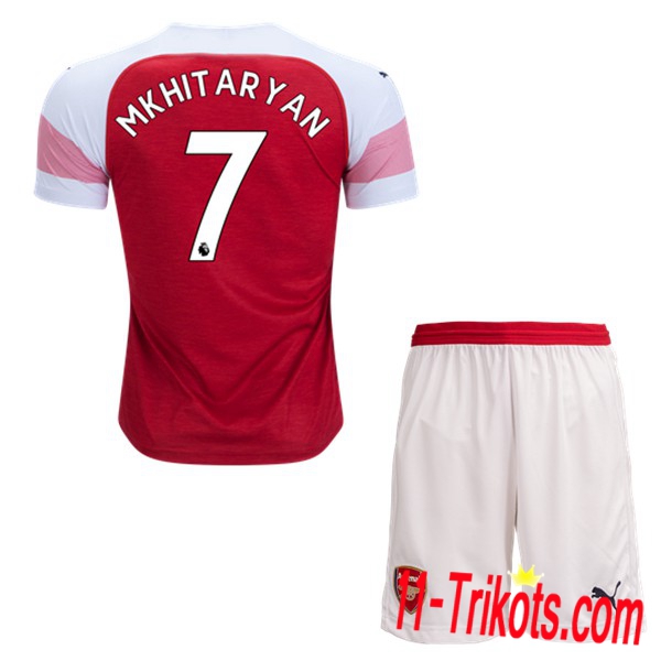 Beflockung Arsenal MKHITARYAN 7 Kurzarm Trikotsatz Kinder Heim Rot-Weiss 2018 2019 Neuer