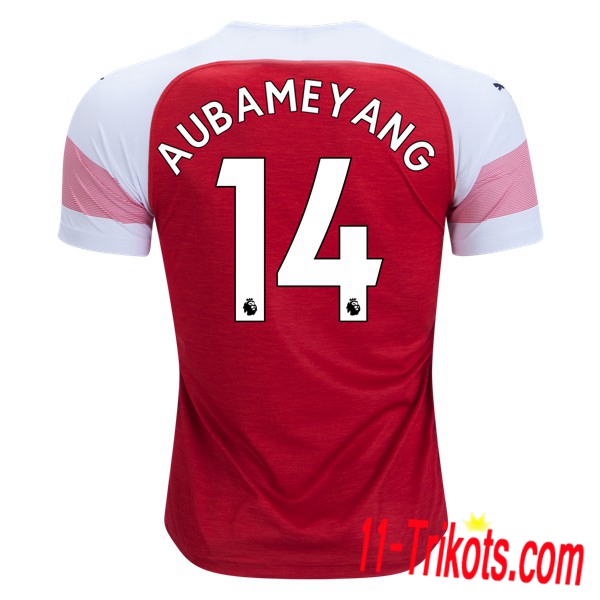 Spielername | Neues FC Arsenal Heimtrikot AUBAMEYANG 14 Rot-Weiss 2018-19 Kurzarm Herren