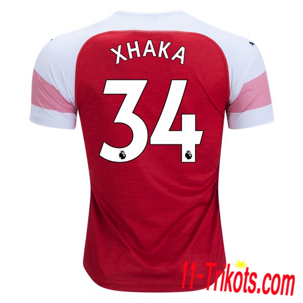 Spielername | Neues FC Arsenal Heimtrikot XHAKA 34 Rot-Weiss 2018-19 Kurzarm Herren