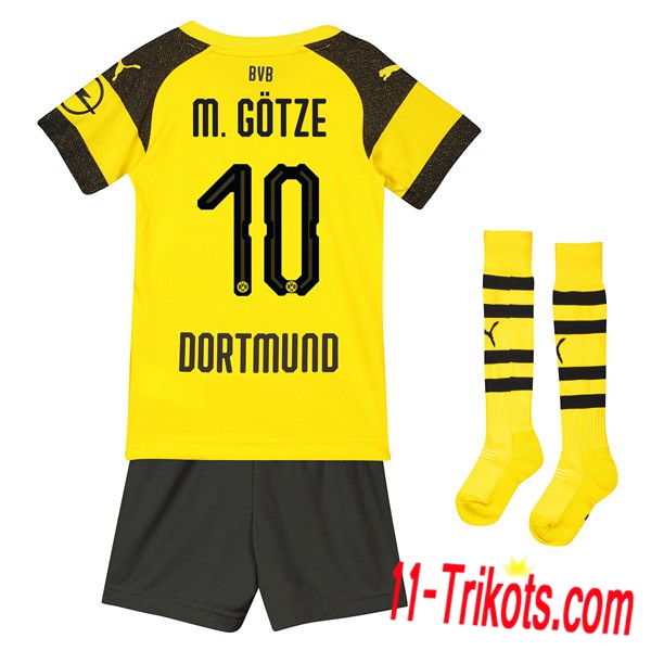 Beflockung Dortmund BVB M.GOTZE 10 Kurzarm Trikotsatz Kinder Heim Gelb 2018 2019 Neuer