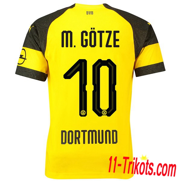 Spielername | Neues Borussia Dortmund Heimtrikot M.GOTZE 10 Gelb 2018-19 Kurzarm Herren